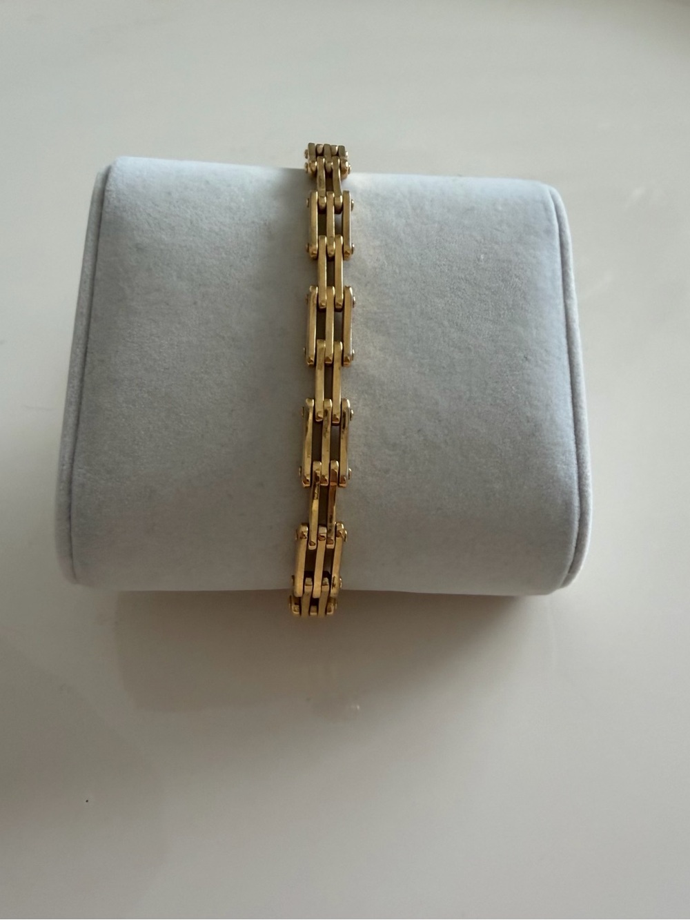 Vintage 1950s Napier Pat Pend Gold Bike Chain Link Bracelet 7.5”